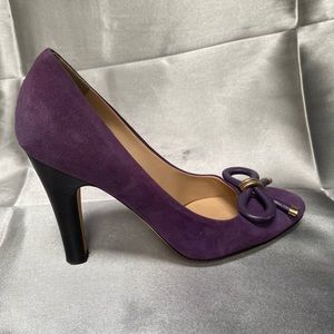Escada Purple suede Pump with Bow
